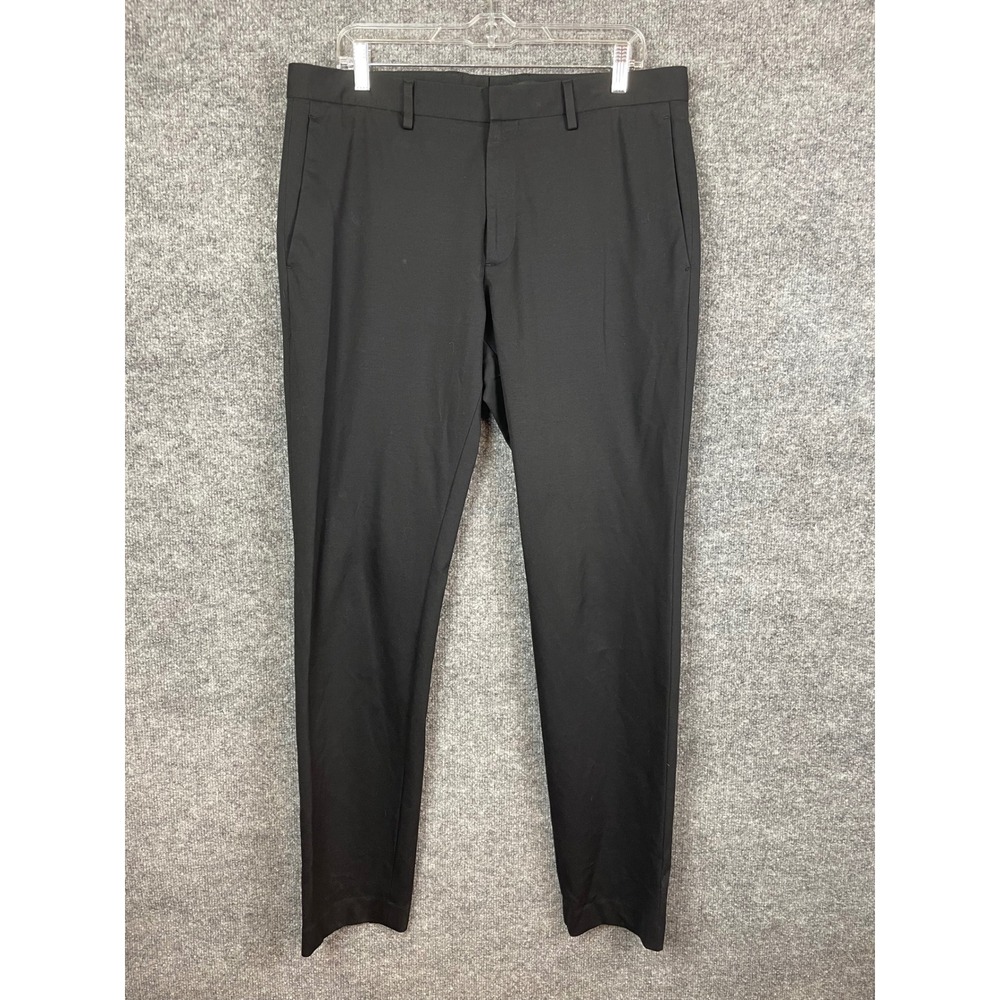 Theory Dress Pants Mens 34 Black‎ Excellent Slim Fit Flat Front Trousers